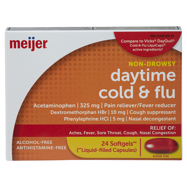 slide 1 of 1, Meijer Daytime Cold & Flu Softgel, 24 ct