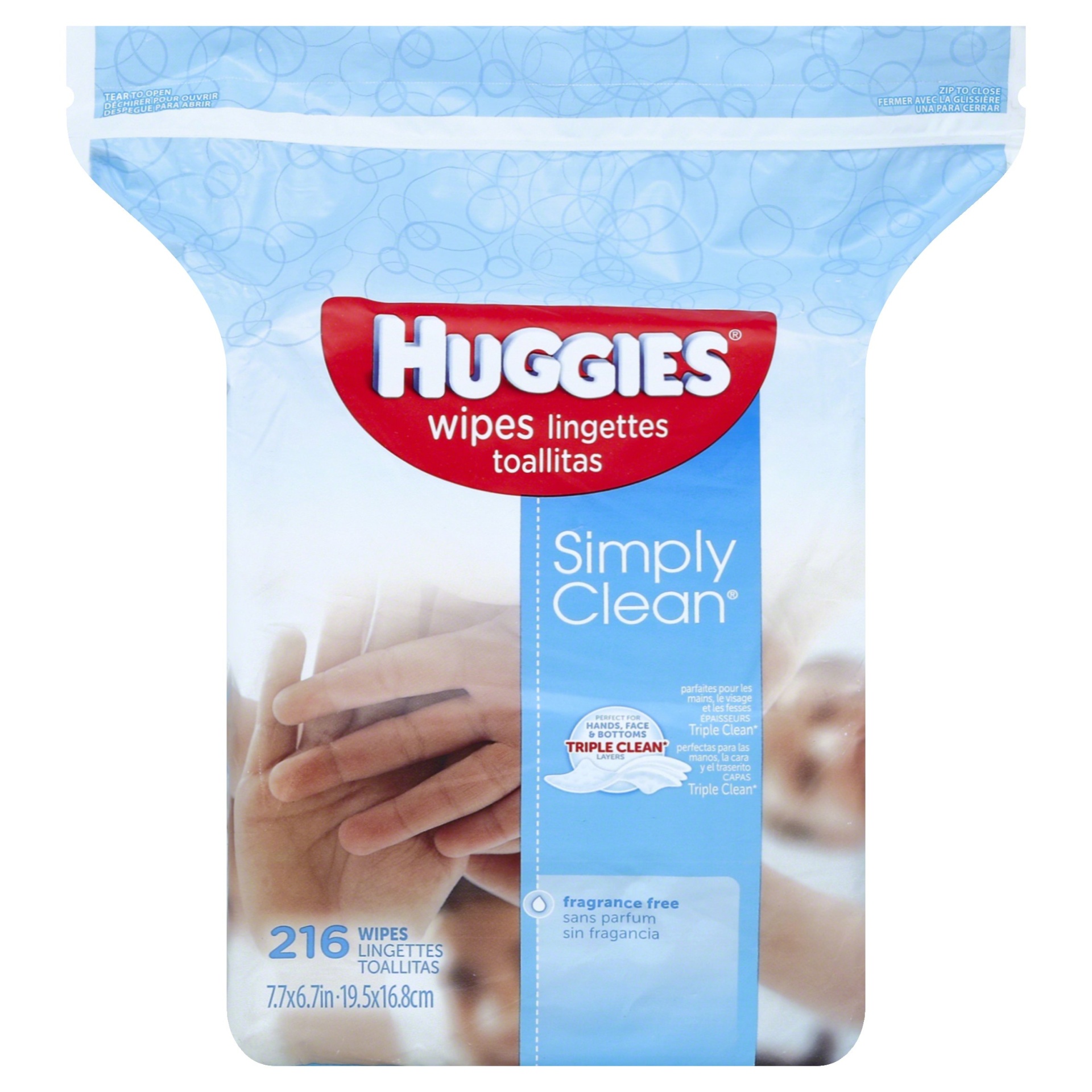 slide 1 of 3, Huggies Simply Clean Fragrance-Free Baby Wipes, 216 ct