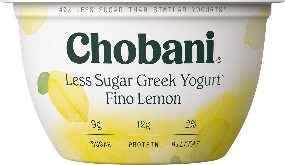 slide 2 of 6, Chobani Lemon Less Sugar, 5.3 oz