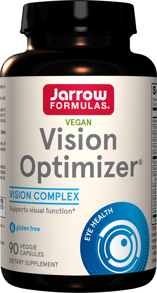 slide 2 of 4, Jarrow Formulas Vision Optimizer - 90 Veggie Capsules - Dietary Supplement Supports Visual Function - Contains More Than 10 Vitamins, Phytonutrients & Herbs - 30 Servings (PACKAGING MAY VARY), 90 ct