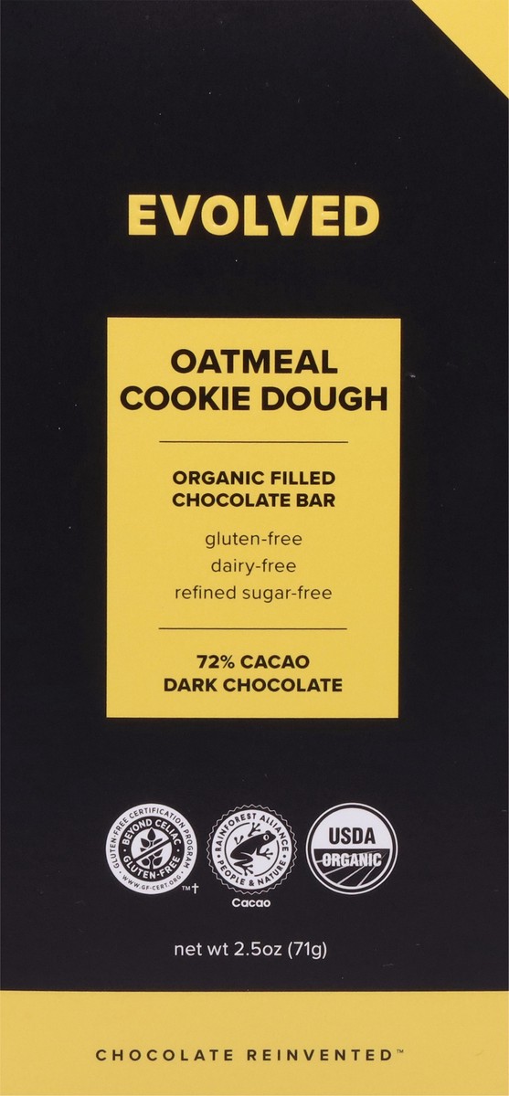 slide 6 of 9, EVOLVED Organic Filled Oatmeal Cookie Dough Chocolate Bar 2.5 oz, 2.5 oz