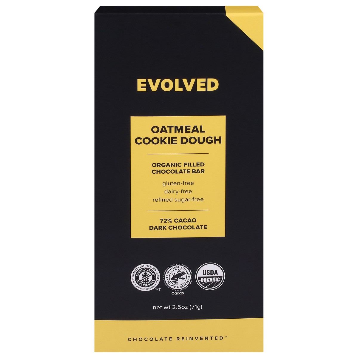 slide 1 of 9, EVOLVED Organic Filled Oatmeal Cookie Dough Chocolate Bar 2.5 oz, 2.5 oz