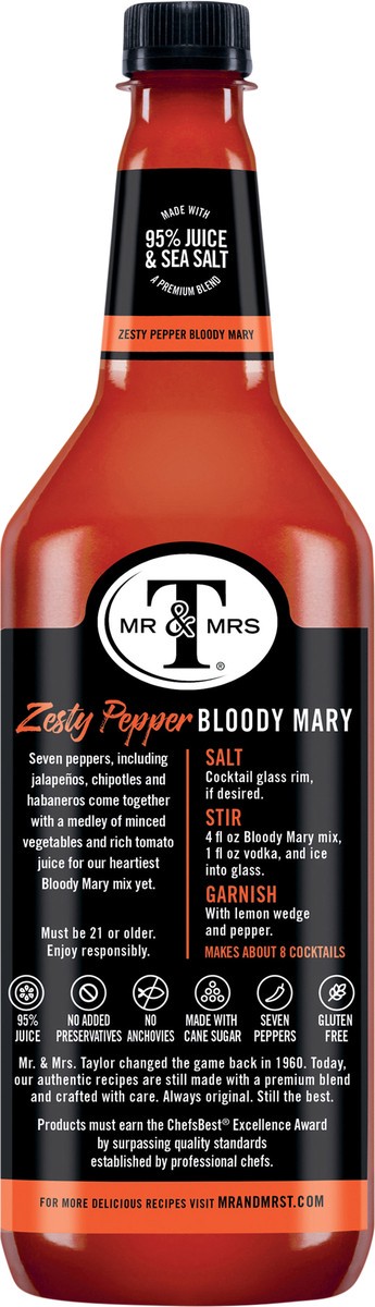 slide 9 of 11, Mr & Mrs T Zesty Pepper Bloody Mary Mix- 33.8 fl oz, 1 liter