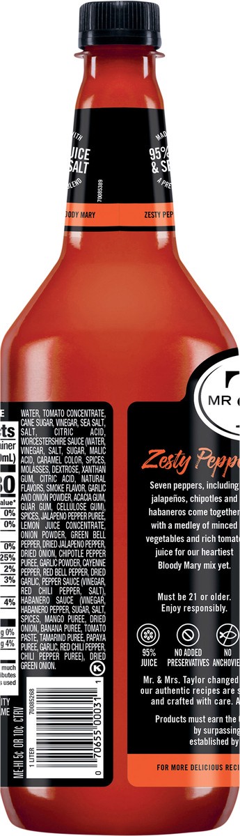 slide 3 of 11, Mr & Mrs T Zesty Pepper Bloody Mary Mix- 33.8 fl oz, 1 liter