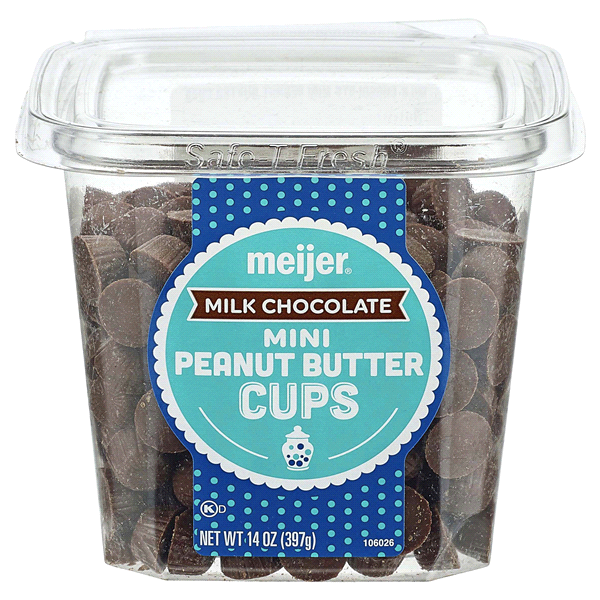 slide 1 of 1, Meijer Milk Chocolate Mini Peanut Butter Cups, 14 oz