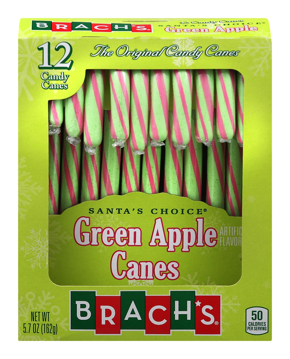 slide 1 of 1, Brach's Green Apple Candy Canes, 5.7 oz