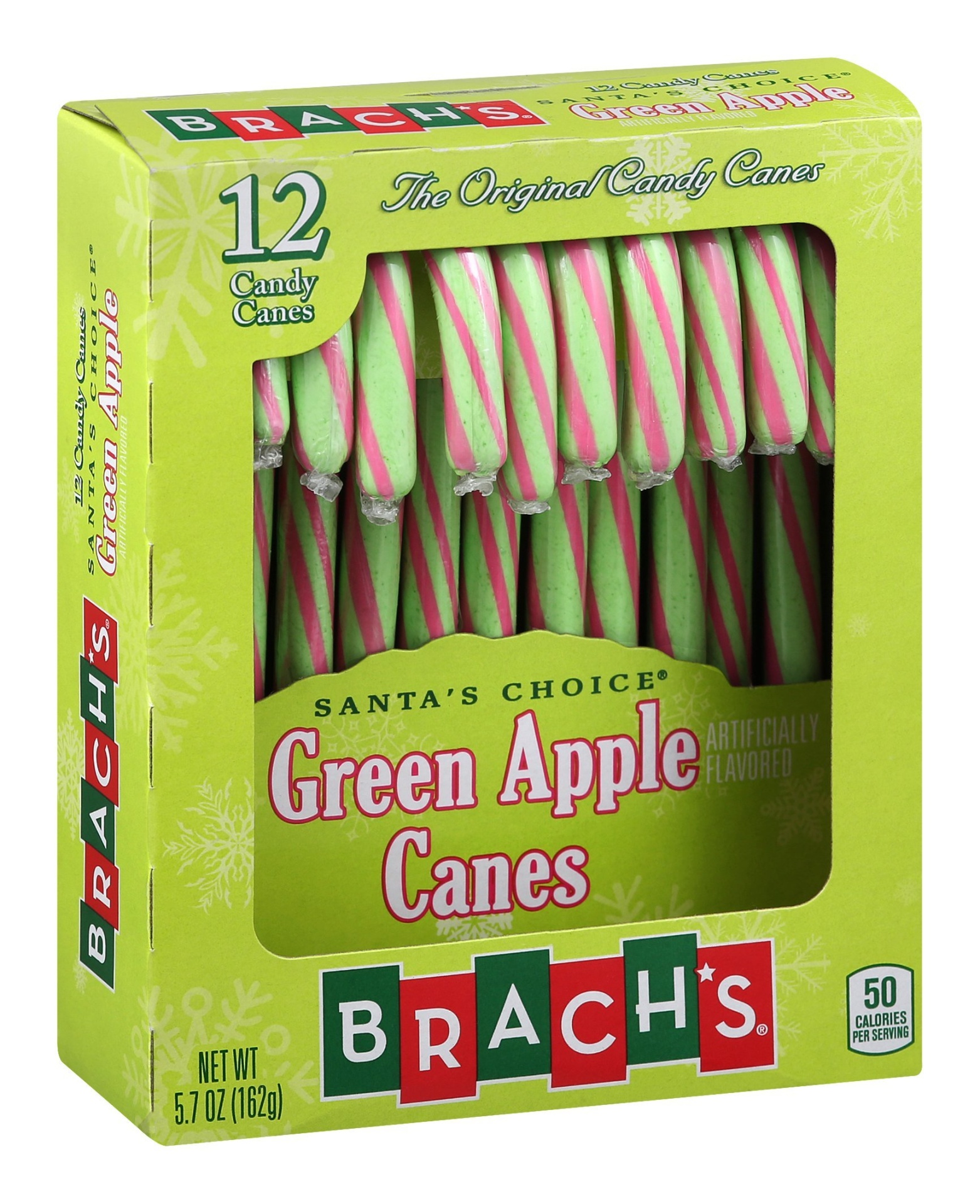 slide 1 of 3, Brach's Green Apple Candy Canes, 5.7 oz