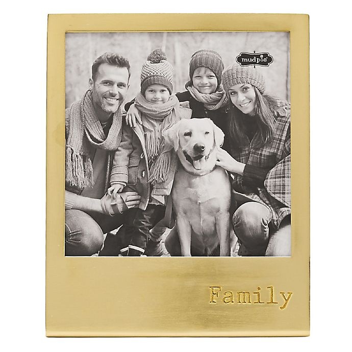 slide 1 of 1, Mud Pie Family Metal Easel Frame - Gold, 6 in x 6 in