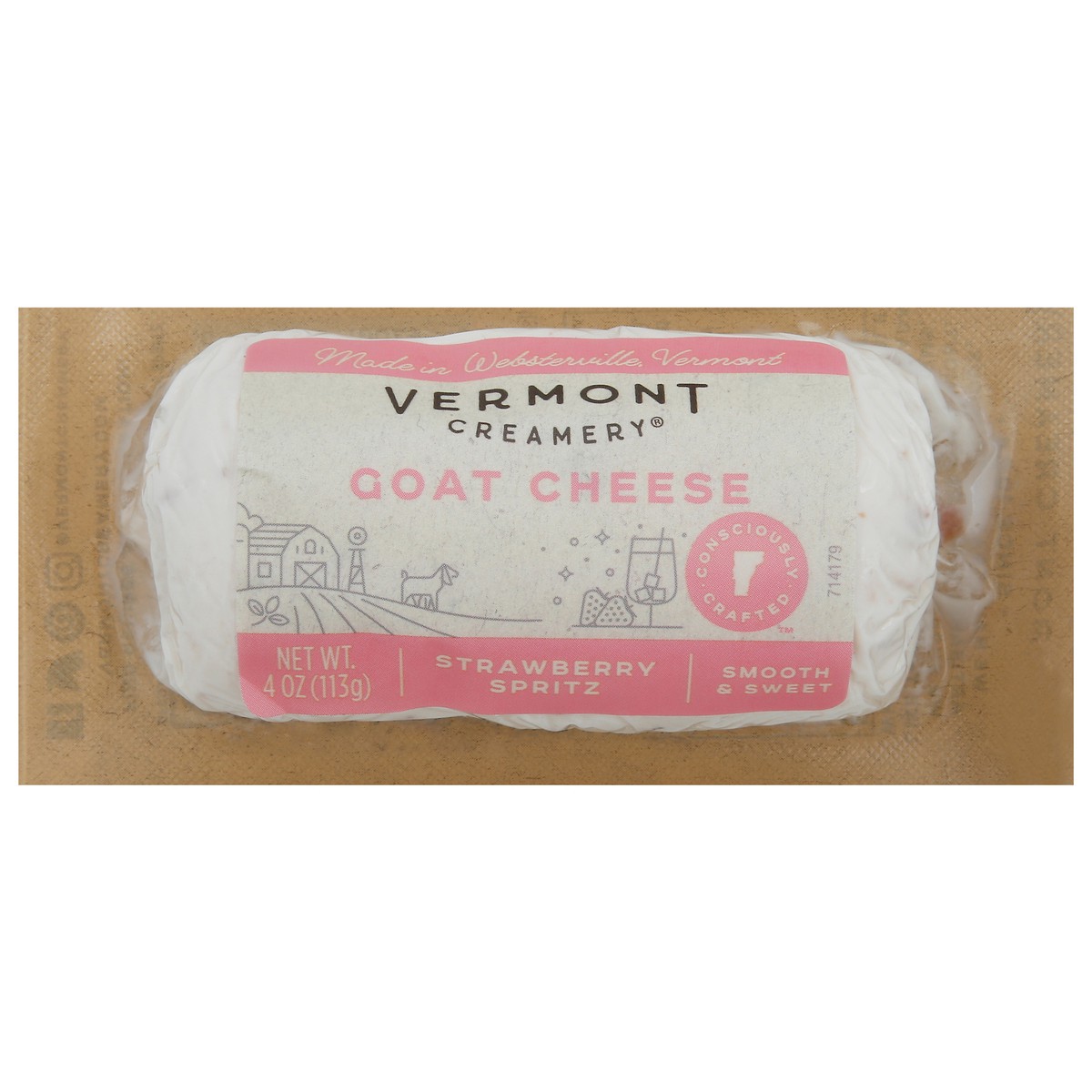 slide 3 of 5, Vermont Creamery Strawberry Spritz Goat Cheese Log 4 oz, 4 oz