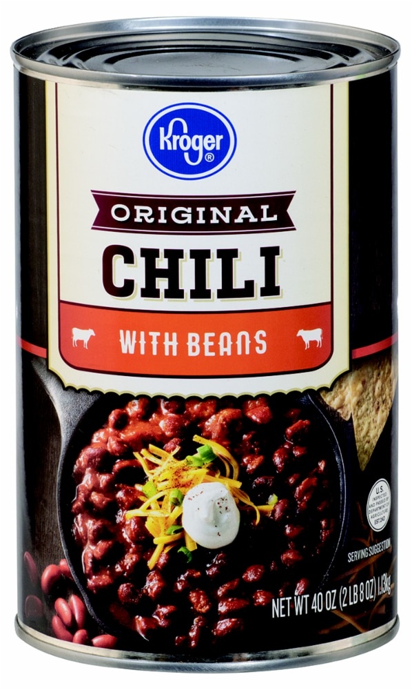 slide 1 of 1, Kroger Original Chili With Beans, 40 oz