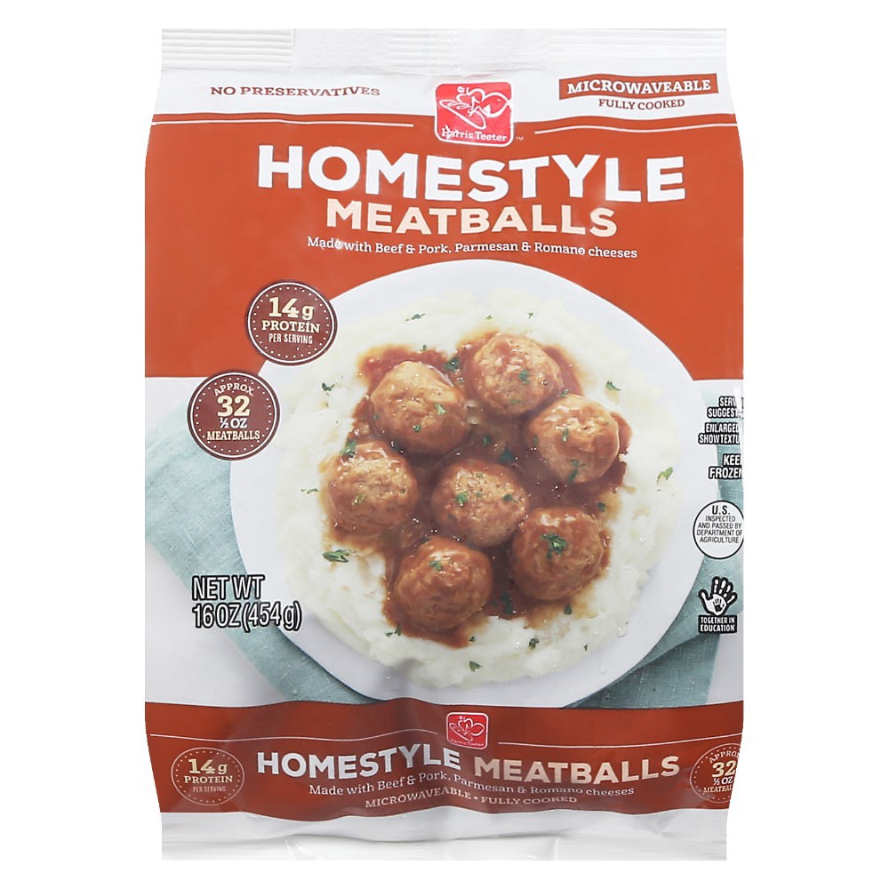 slide 2 of 2, Harris Teeter Homestyle Meatballs, 32.5 oz