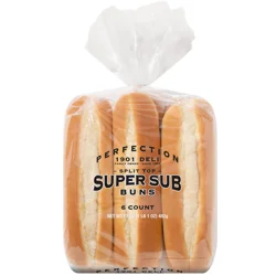 Perfection 1901 Deli Split Top Super Sub Bun - 6 ct