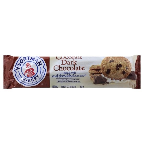 slide 1 of 6, Voortman Bakery Coconut Dark Chocolate Cookies, 12.3 oz