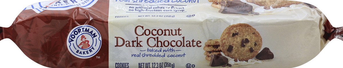 slide 5 of 6, Voortman Bakery Coconut Dark Chocolate Cookies, 12.3 oz