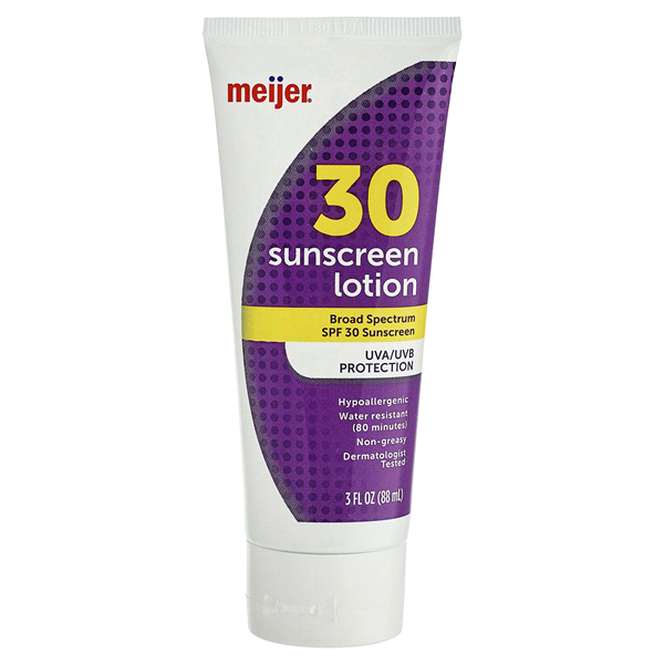slide 1 of 1, Meijer Sunscreen Lotion, SPF 30, 3 fl oz