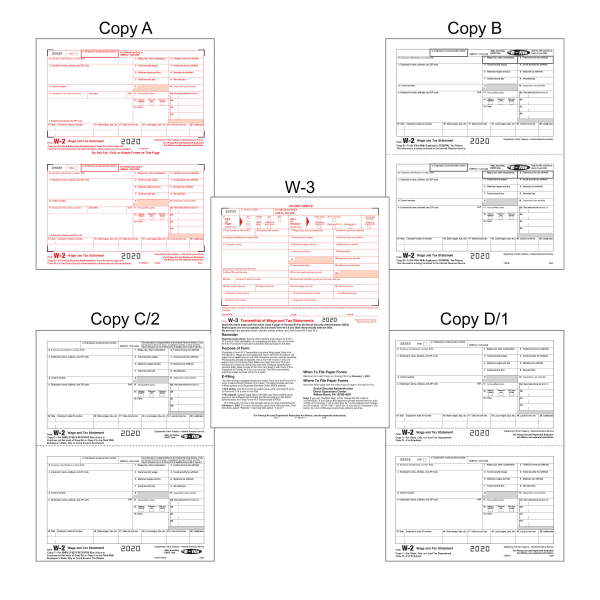 slide 3 of 3, Office Depot Brand W-2 Laser Tax Forms, 2-Up, 6-Part, 8-1/2'' X 11'', Pack Of 25 Form Sets, 25 ct