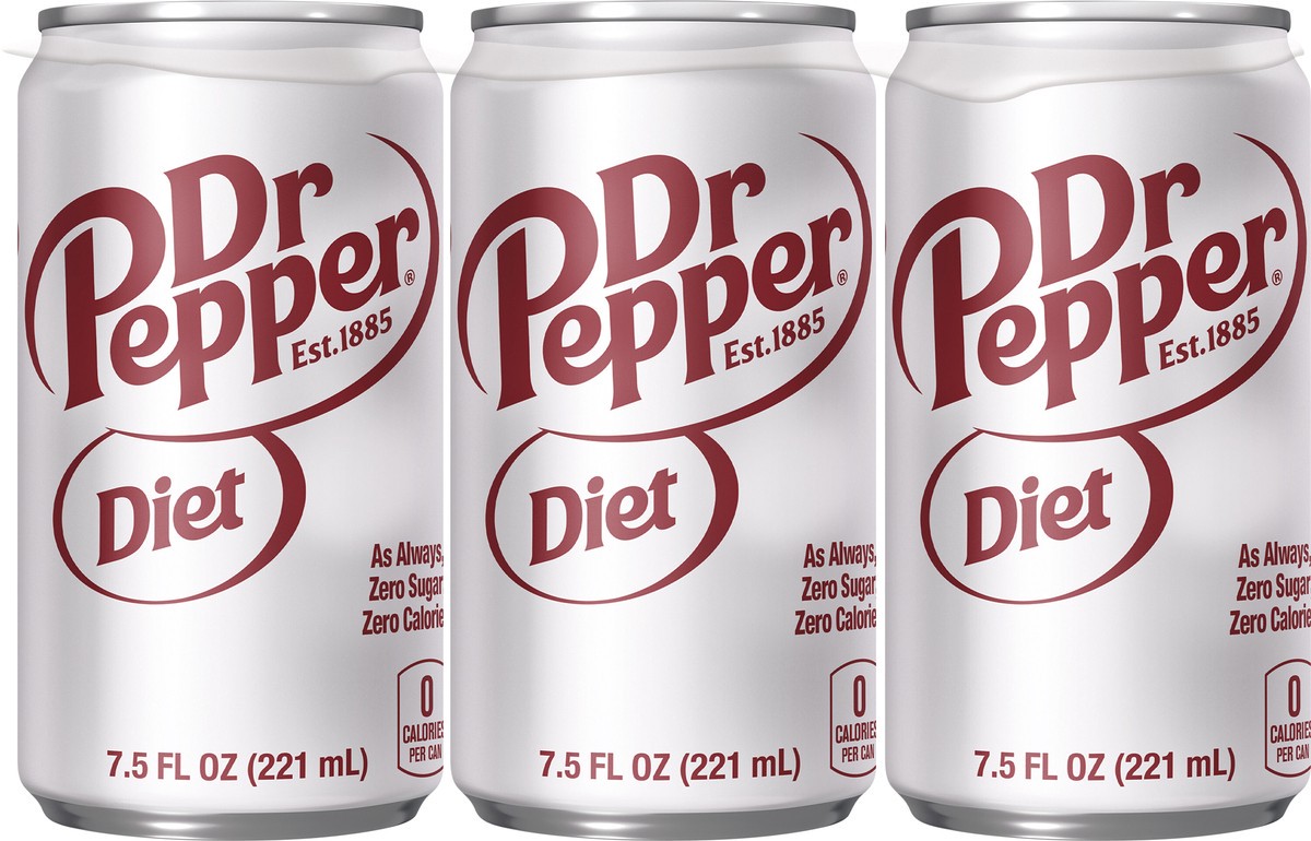 slide 7 of 12, Dr Pepper Diet Soda 6 Count, 7.5 fl oz