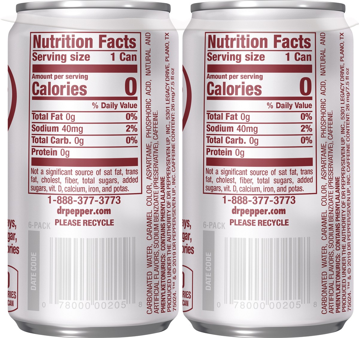 slide 11 of 12, Dr Pepper Diet Soda 6 Count, 7.5 fl oz