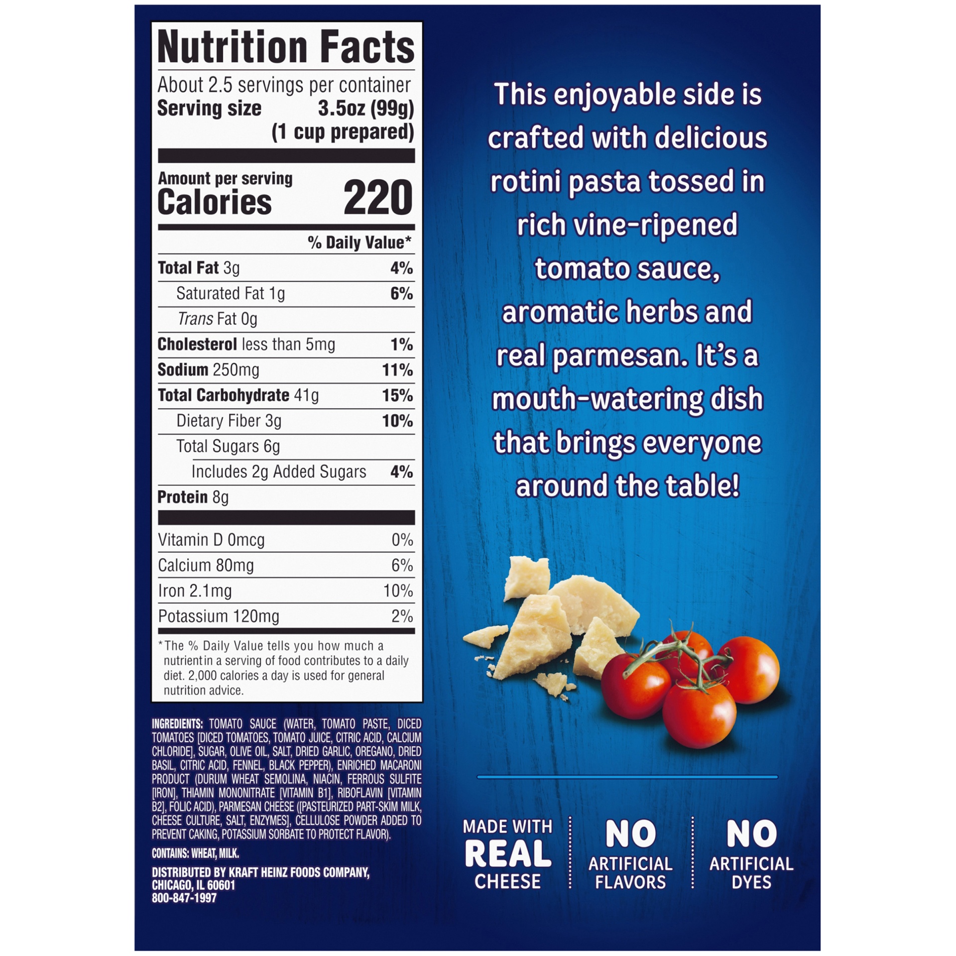 slide 4 of 6, Kraft Pasta Sides Tomato Parmesan Rotini, 8 oz