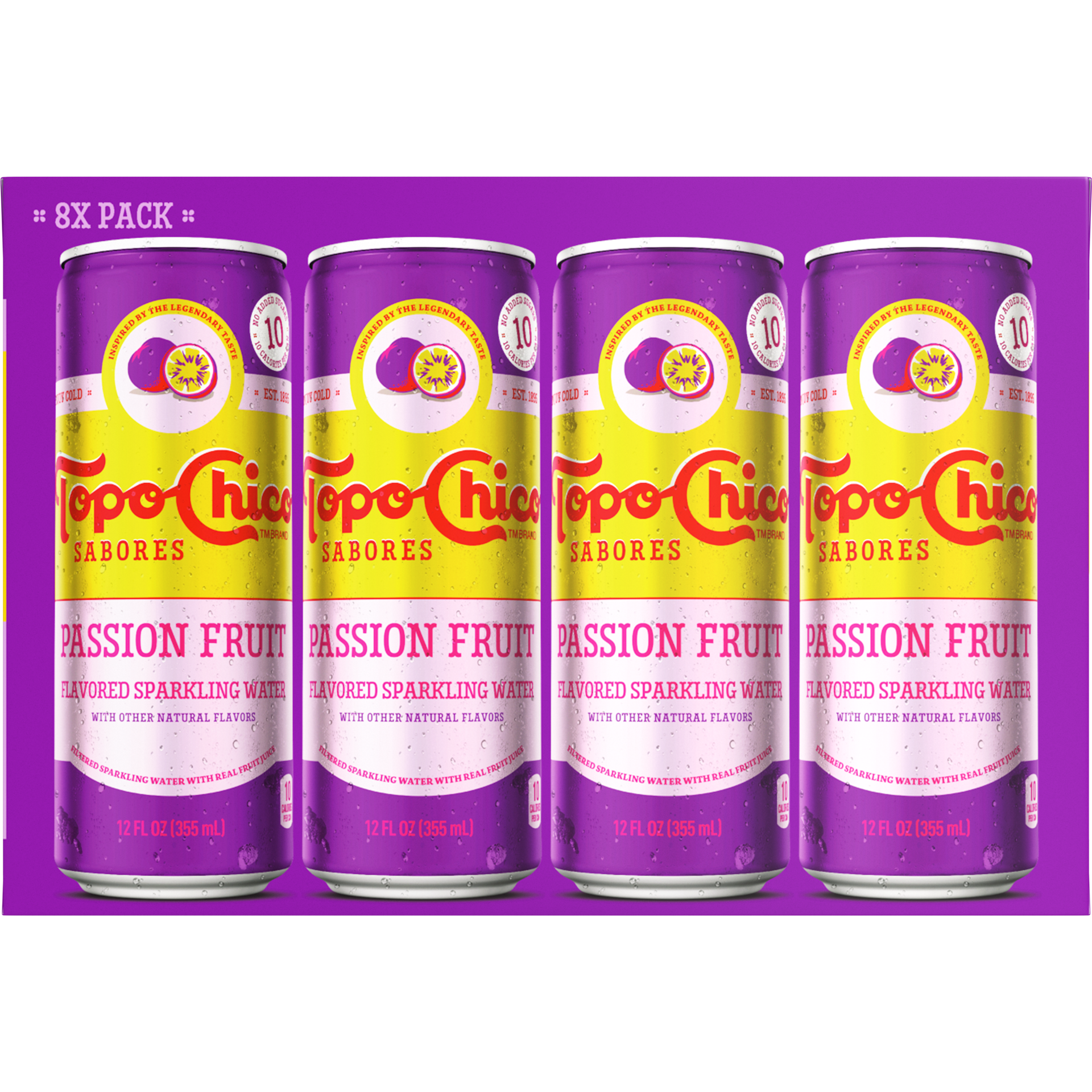 slide 3 of 5, Topo Chico Sabores Passionfruit Cans, 12 fl oz, 8 Pack, 8 ct; 12 oz