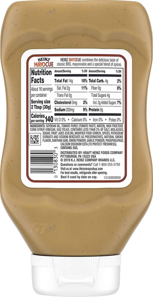 slide 10 of 10, Heinz Mayocue Mayonnaise & Barbecue Sauce Bottle, 16.7 oz