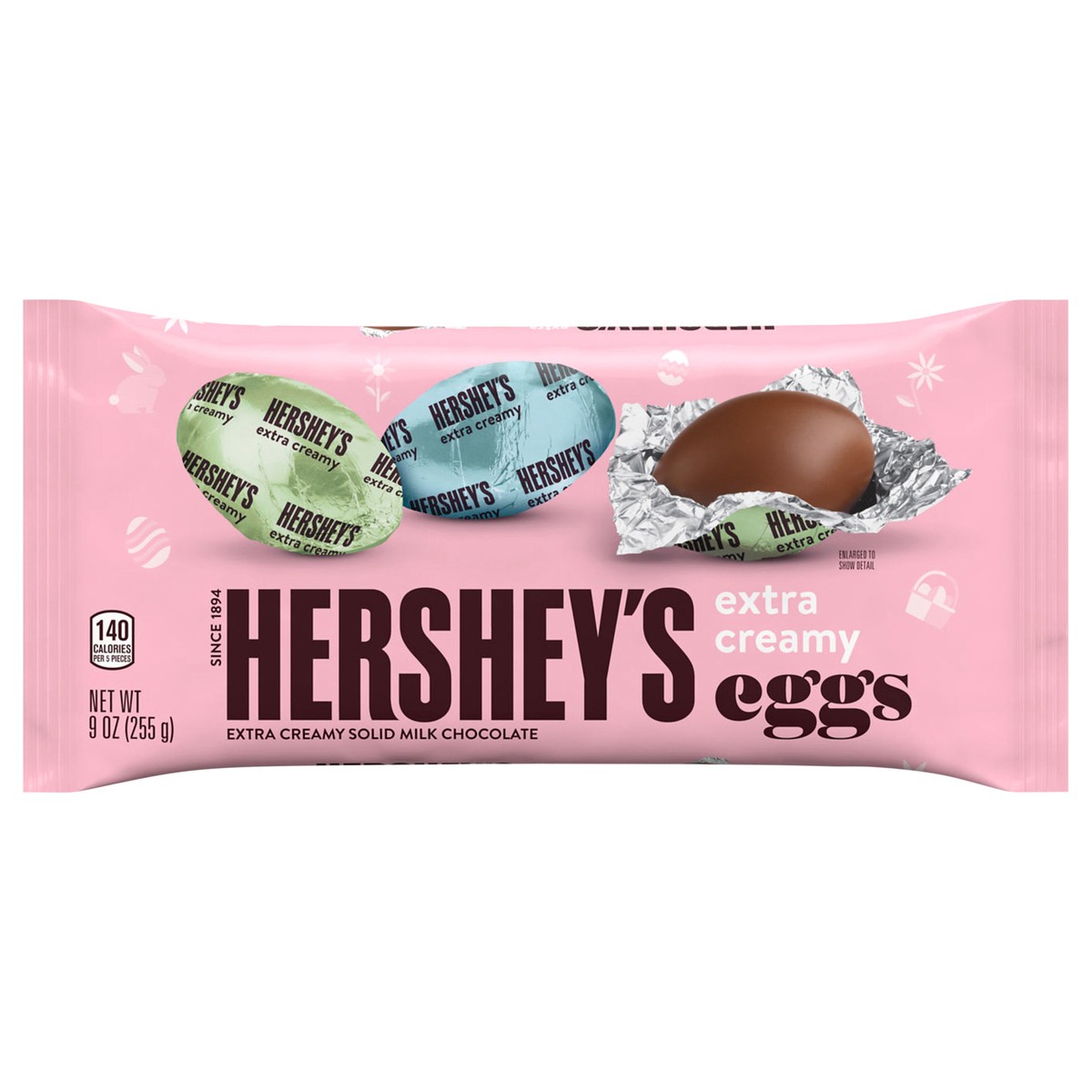 slide 1 of 8, HERSHEY'S Extra Creamy Milk Chocolate Eggs, Easter Candy Bag, 9 oz, 9 oz