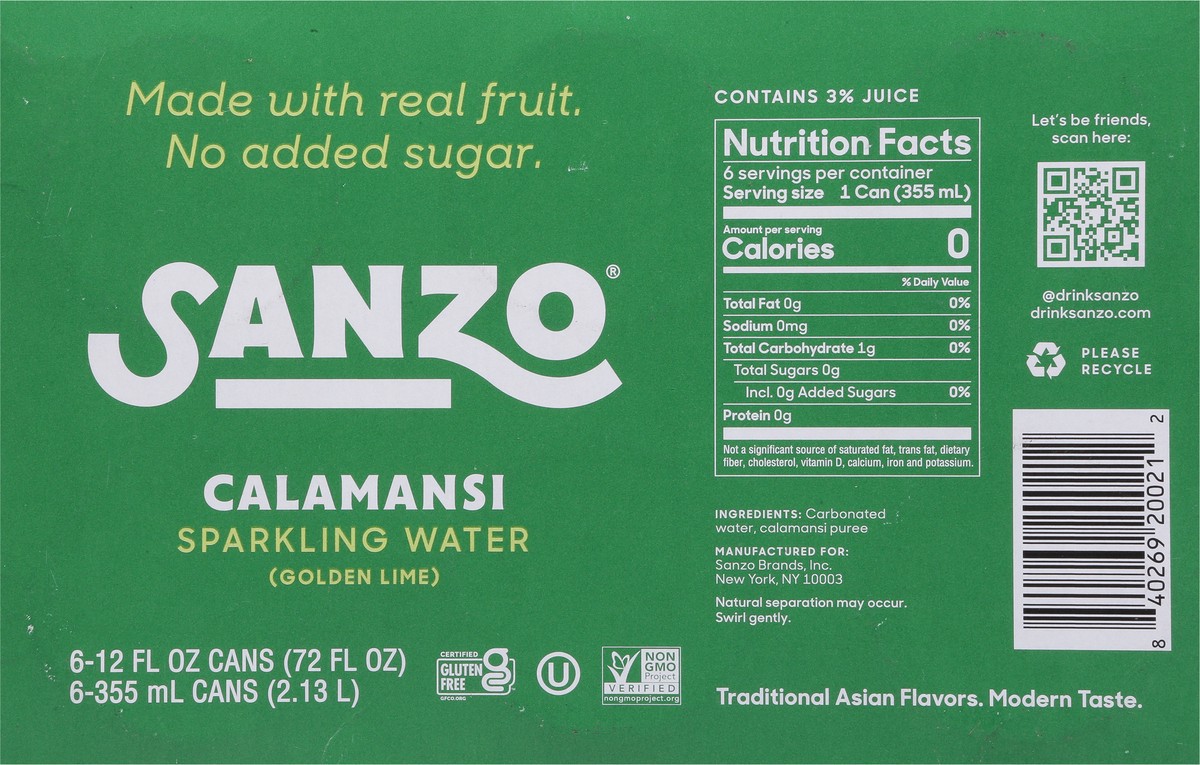 slide 9 of 9, Sanzo Sparkling Water Calamansi - 6 ct, 6 ct