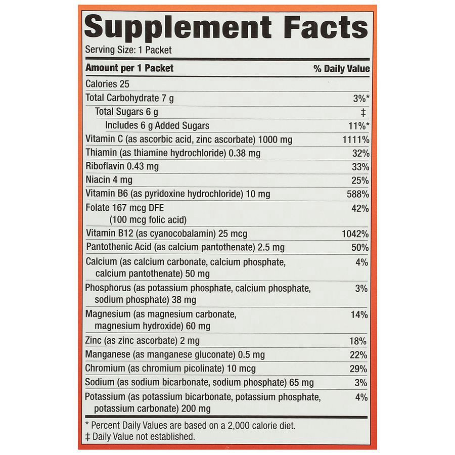 slide 2 of 5, Walgreens Vitamin C Effervescent Powder Blend Orange, 10 ct