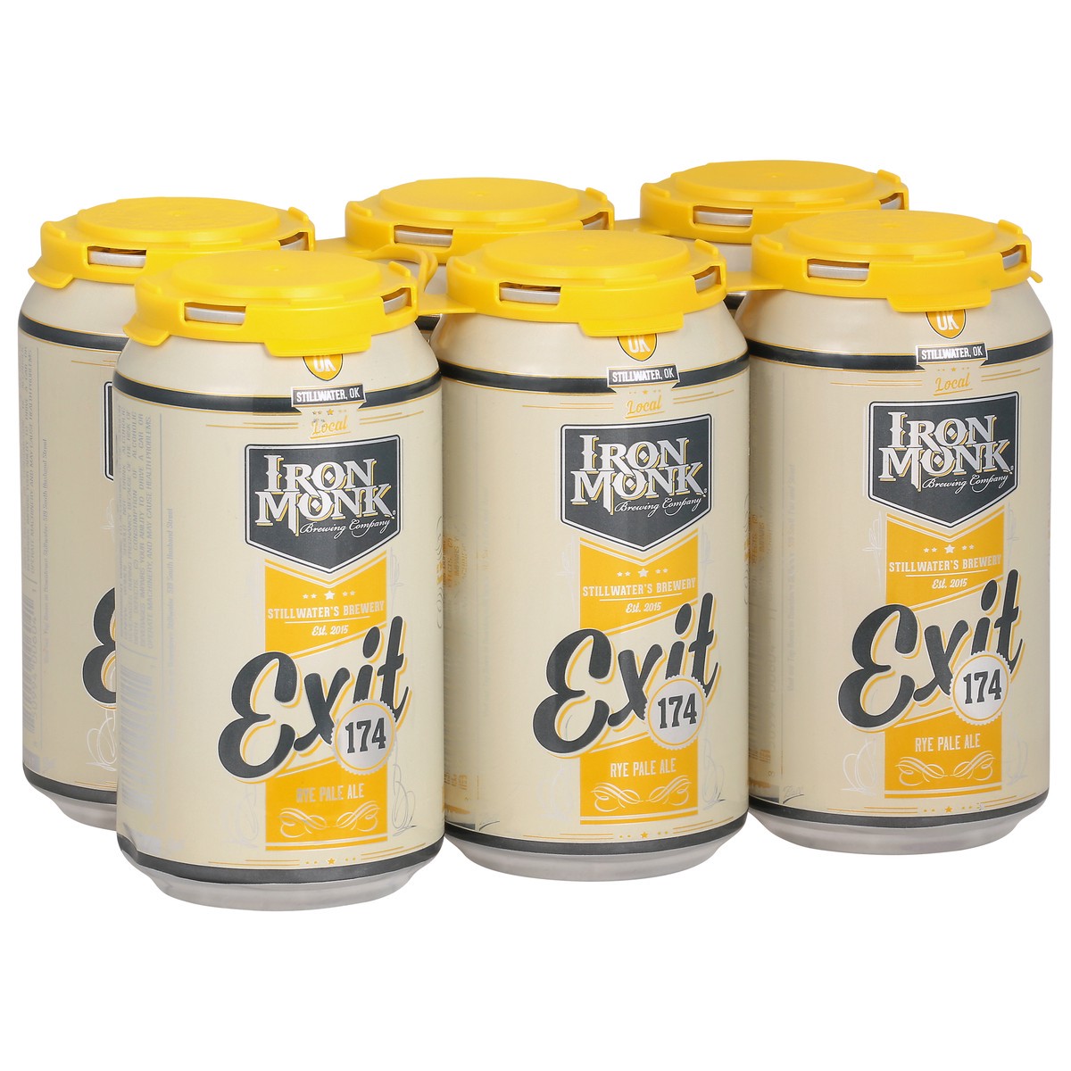 slide 8 of 12, Iron Monk Brewing Company Exit 174 Rye Pale Ale Beer, 6 x 12 fl oz Cans, 6 ct