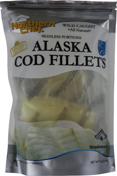 slide 1 of 1, Northern Chef Alaska Cod Fillets, 10 oz