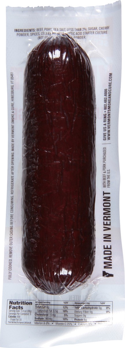 slide 5 of 9, Vermont Smoke & Cure Gourmet Summer Sausage 6 oz, 6 oz