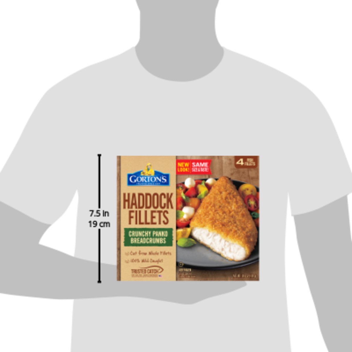 slide 4 of 11, Gorton's Gorton''s Breaded Fish Fillets Cut from Whole Fillets, Wild Caught Haddock with Crunchy Panko Breadcrumbs, Frozen, 4 Count, 14.6 Ounce Package, 4 ct