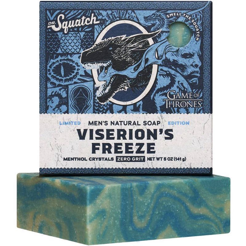 slide 4 of 7, DR. SQUATCH Men's All Natural Bar Soap - Viserion's Freeze - 5oz, 5 oz