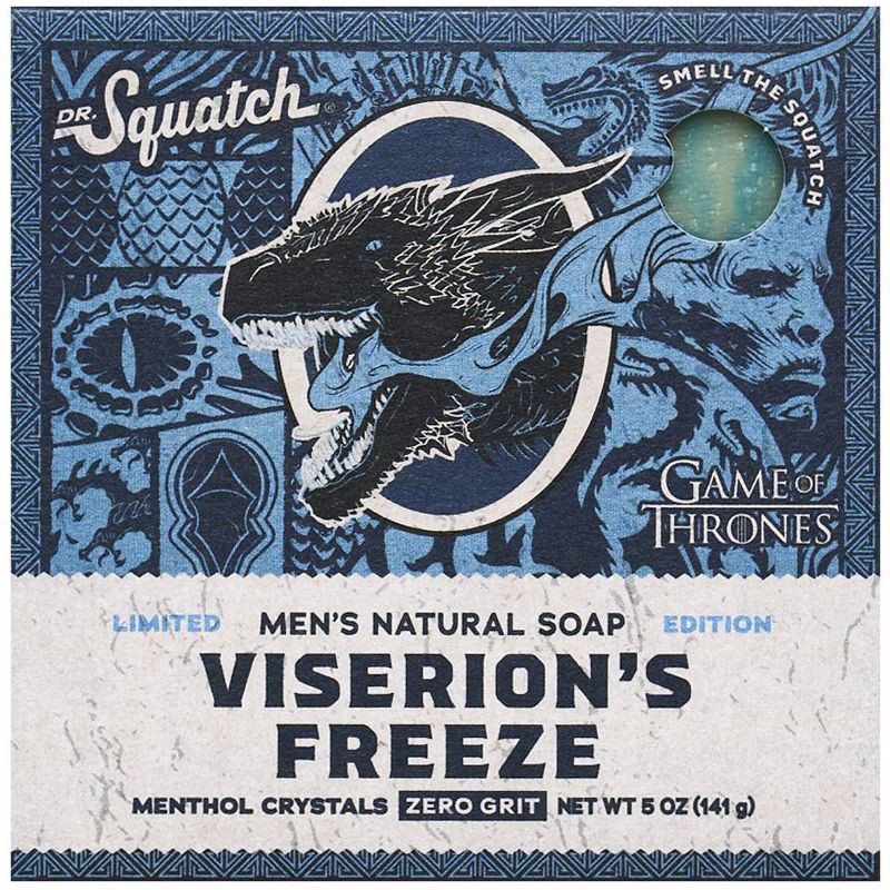 slide 1 of 7, DR. SQUATCH Men's All Natural Bar Soap - Viserion's Freeze - 5oz, 5 oz