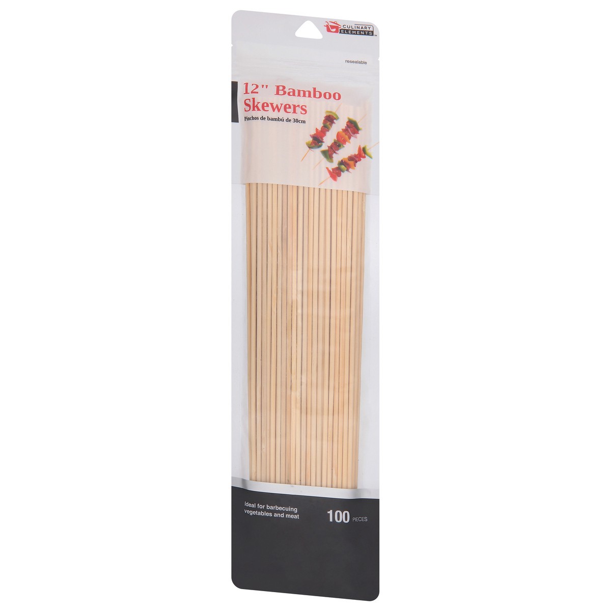 slide 6 of 12, Culinary Elements 12 Inches Bamboo Skewers 100 ea, 100 ct