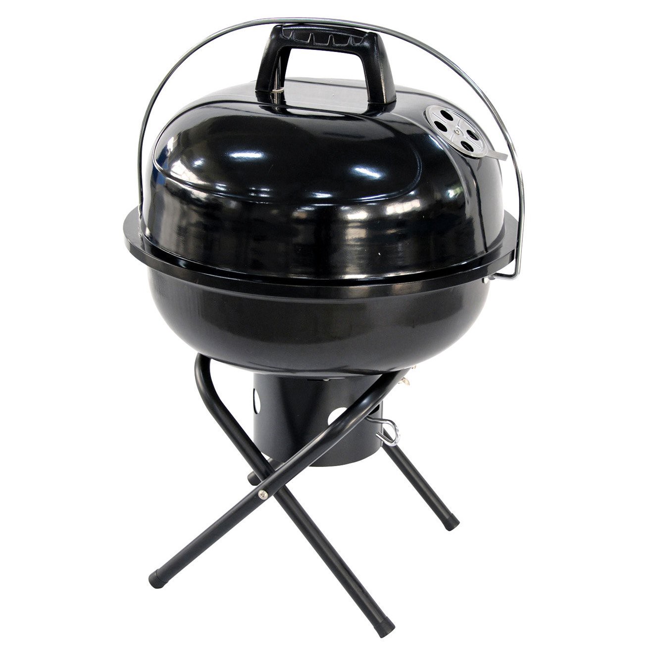 slide 1 of 1, Hill Country Fare Portable Tabletop Outdoor Charcoal Grill - Black, 21 in x 15 in