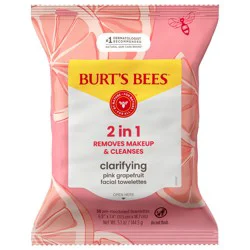 Burt's Bees Burt’s Bees Clarifying Pink Grapefruit Facial Towelettes, 30 ct. Pack