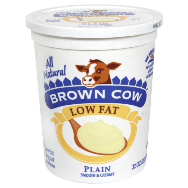 slide 1 of 1, Brown Cow Lowfat Yogurt, Plain, 32 oz