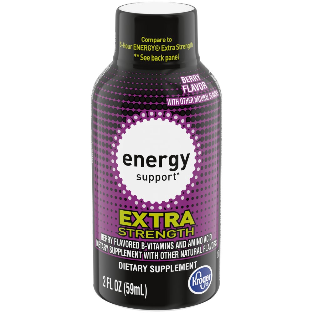 slide 1 of 4, Kroger Energy Support Extra Strength - Berry - 2 fl oz, 2 fl oz
