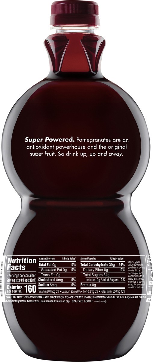 slide 6 of 6, POM Wonderful Antioxidant Superpower Pomegranate 100% Juice 60 oz, 60 oz