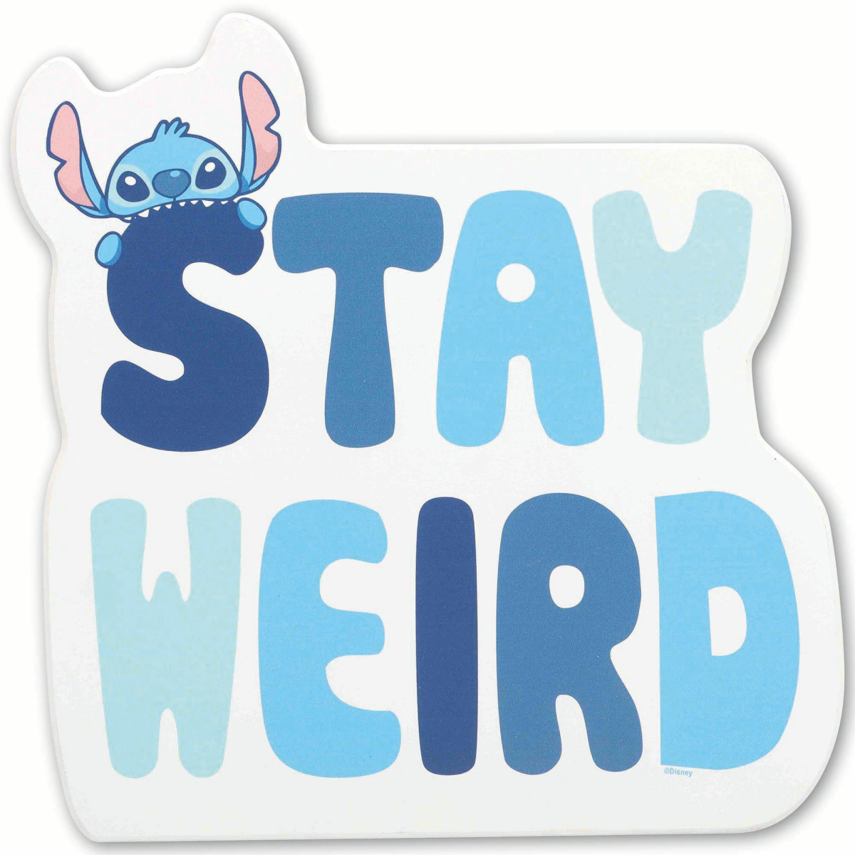 slide 1 of 2, Disney Stitch "Quirky Stay Weird" Wooden Decor, 1 ct