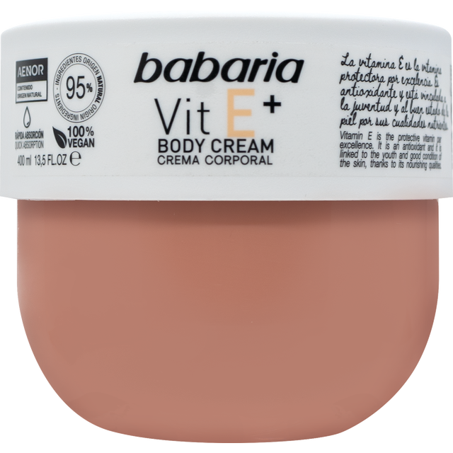 slide 1 of 1, Babaria Vit E+ Body Cream, 13.5 oz