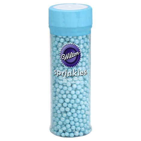 slide 1 of 1, Wilton Sprinkles Blue Sugar Pearls, 5 oz