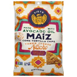 Siete Maiz Three Cheese Nacho Corn Tortilla Chips