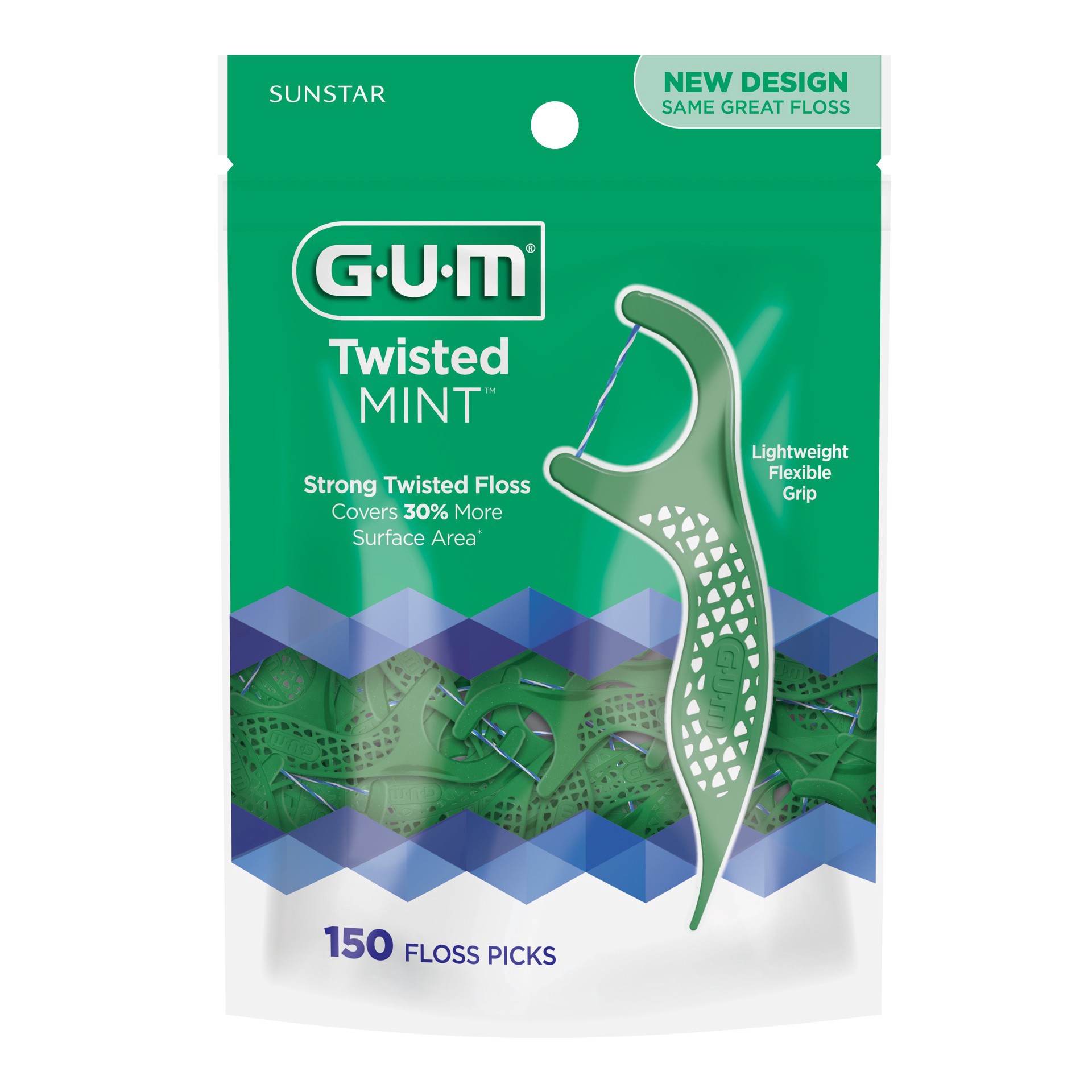 slide 1 of 1, G-U-M Twisted Mint Floss Picks 150 ea, 150 ct