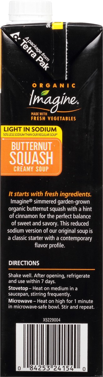 slide 6 of 10, Imagine Creamy Butternut Squash Soup, Light Sodium, 32 fl oz