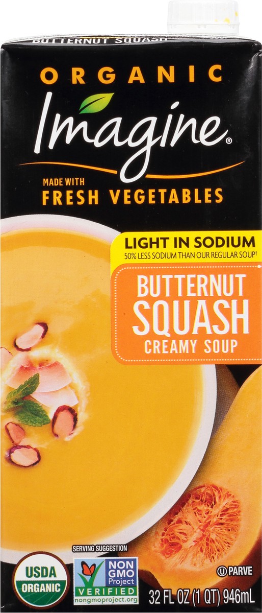 slide 10 of 10, Imagine Creamy Butternut Squash Soup, Light Sodium, 32 fl oz