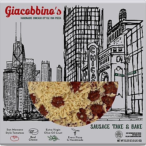 slide 1 of 1, Giacobbinos 14in Sausage Pan Pizza, 52.5 oz