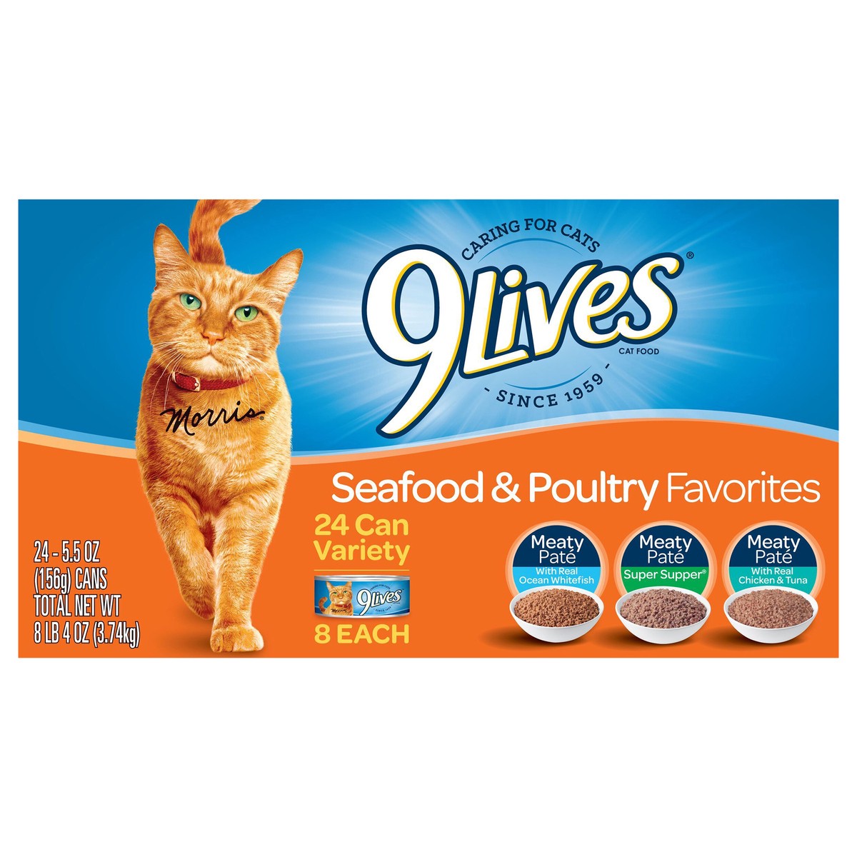 slide 1 of 5, 9Lives Seafood and Poultry Favorites Variety Pack, 24 5.5-Ounce Cans, 132 oz