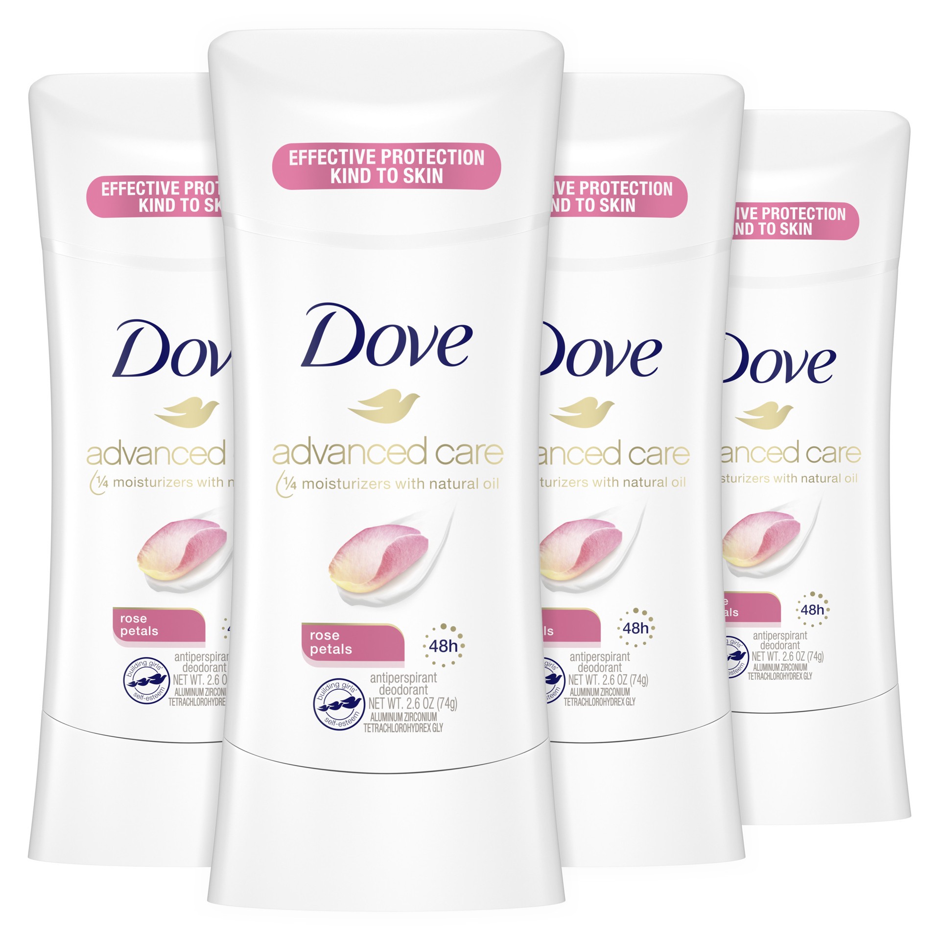 slide 1 of 1, Dove Advanced Care Antiperspirant Deodorant Stick Rose Petals, 2.6 oz